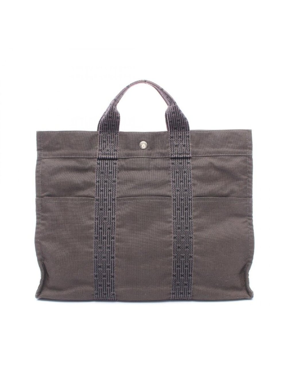 Hermes Tote Bag Herline MM Gray Canvas